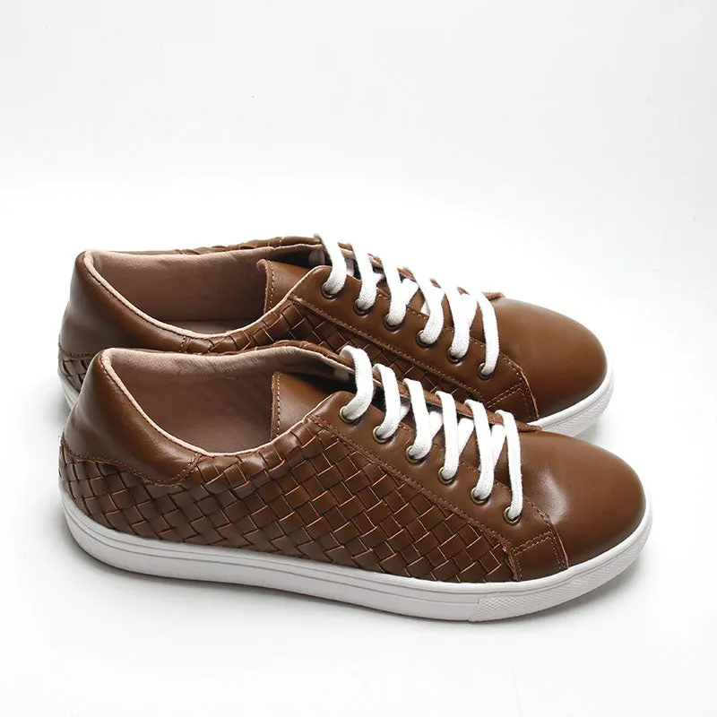 Leather Woven Sneaker | Color 'Espresso' | Women