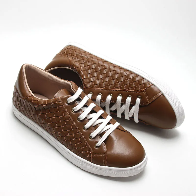 Leather Woven Sneaker | Color 'Espresso' | Women