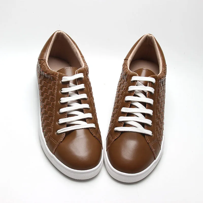 Leather Woven Sneaker | Color 'Espresso' | Women