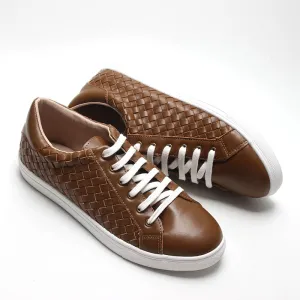 Leather Woven Sneaker | Color 'Espresso' | Women