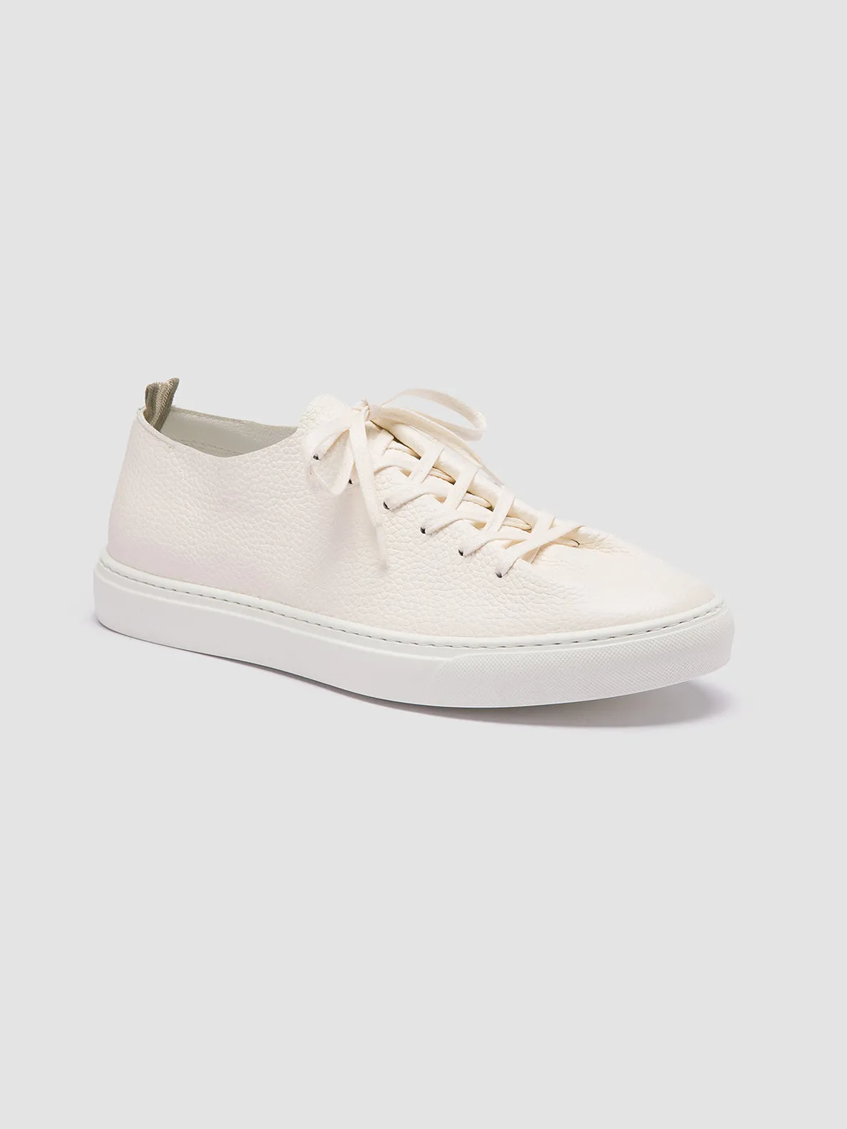 LEGGERA 001 - White Leather Low Top Sneakers