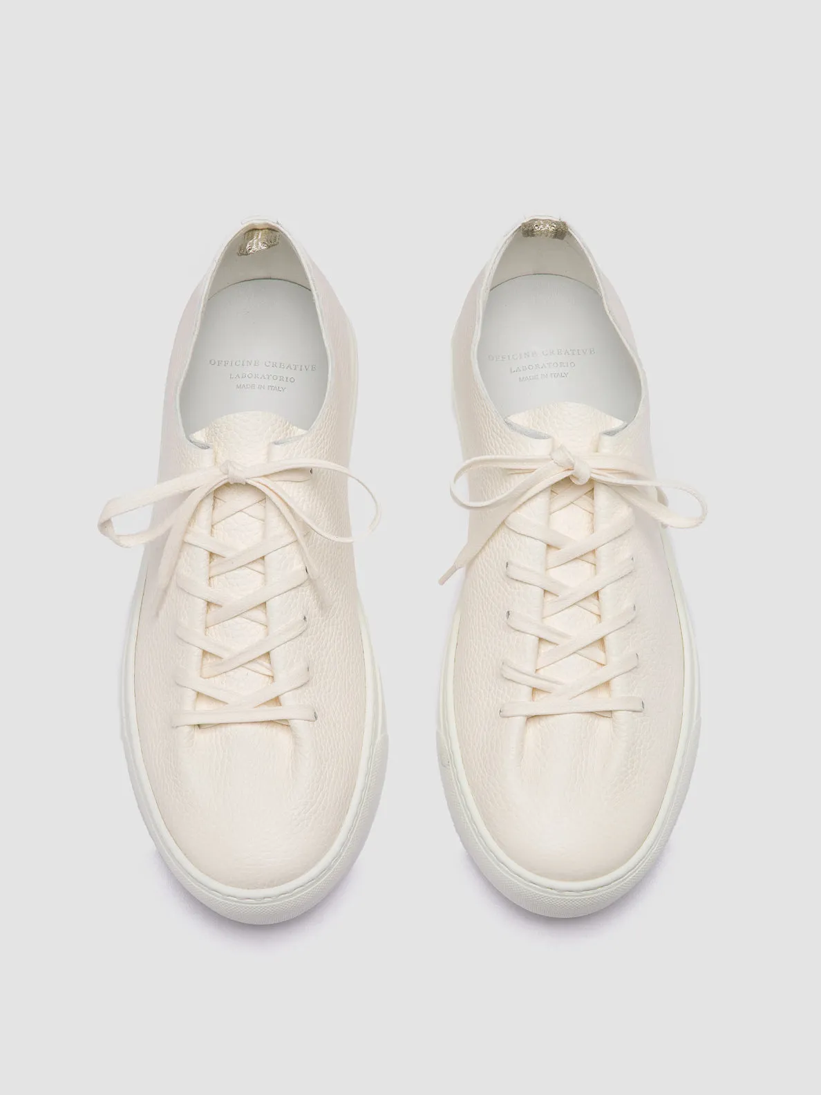 LEGGERA 001 - White Leather Low Top Sneakers