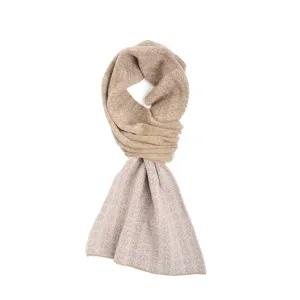 LIGHT BROWN AND BEIGE NECK WARMER WITH MICRO PATTERN