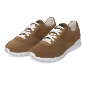 Logo Leather Sneakers in Marrone Brown