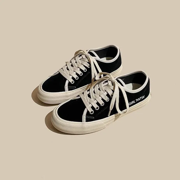 Matte Leather Authentic Flat Bottom Simple Women's Shoes