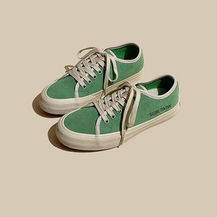 Matte Leather Authentic Flat Bottom Simple Women's Shoes