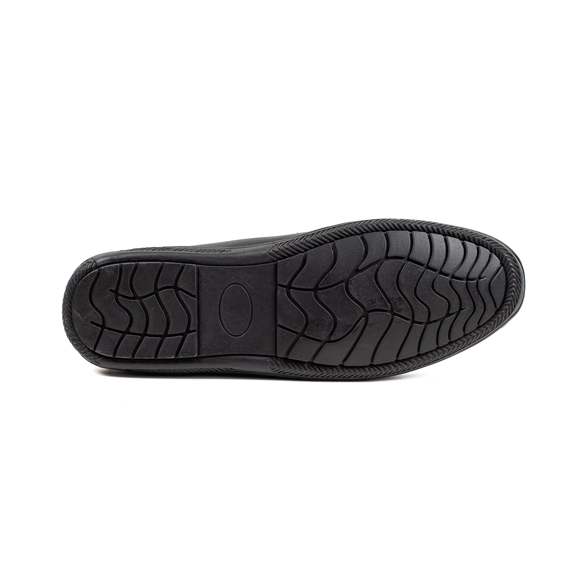 Men's Black Leather Moccasin Shoes | Vibrant® Cushioned Comfort with TPR Outsole