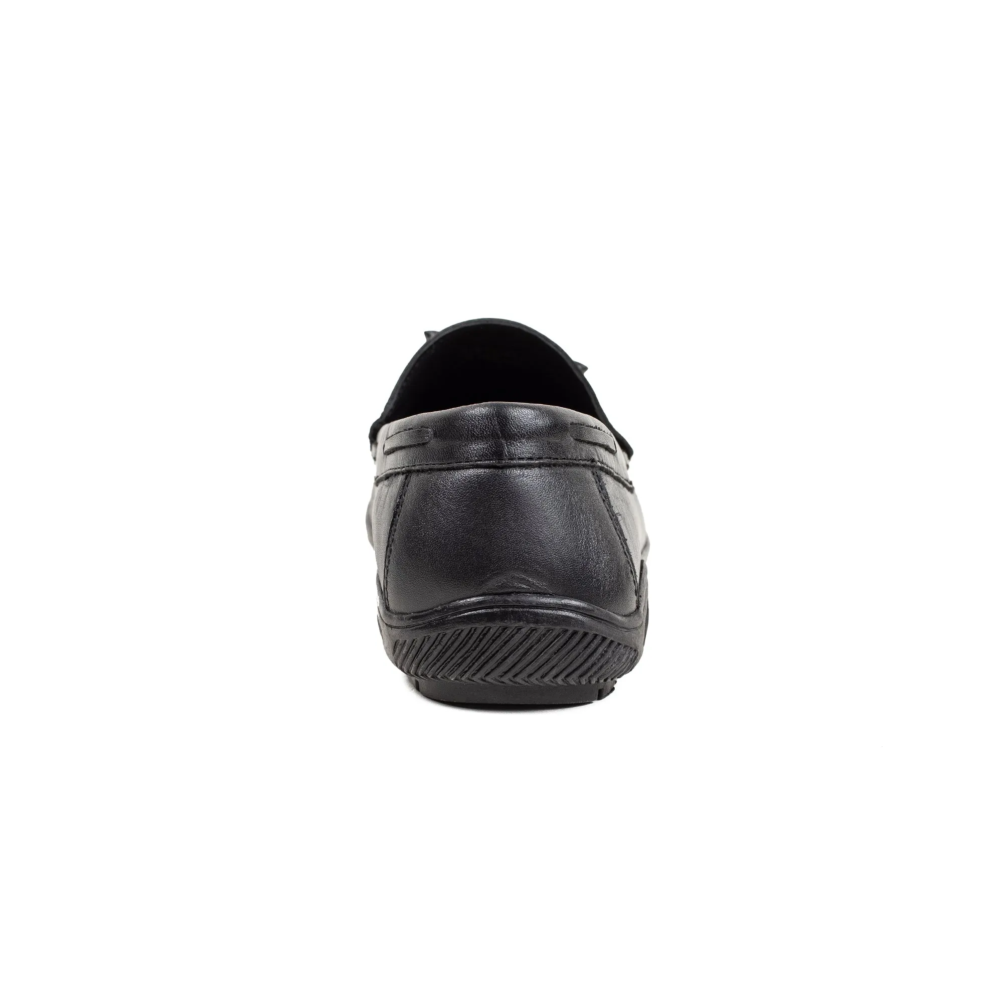 Men's Black Leather Moccasin Shoes | Vibrant® Cushioned Comfort with TPR Outsole