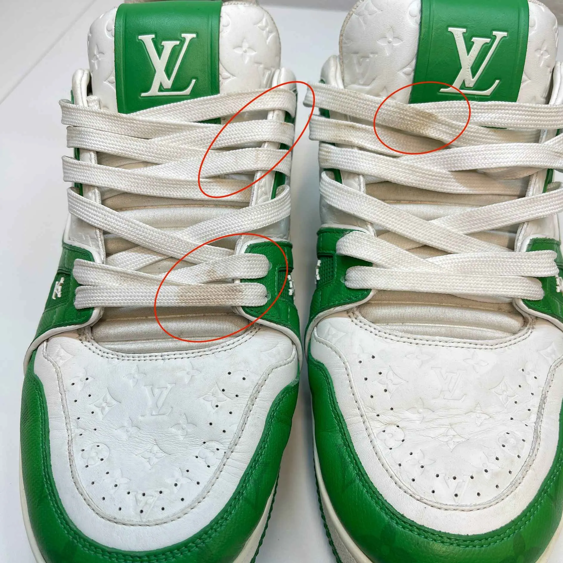 Men's Lv Monogram Low Trainers Green Size EU 43 / UK 9