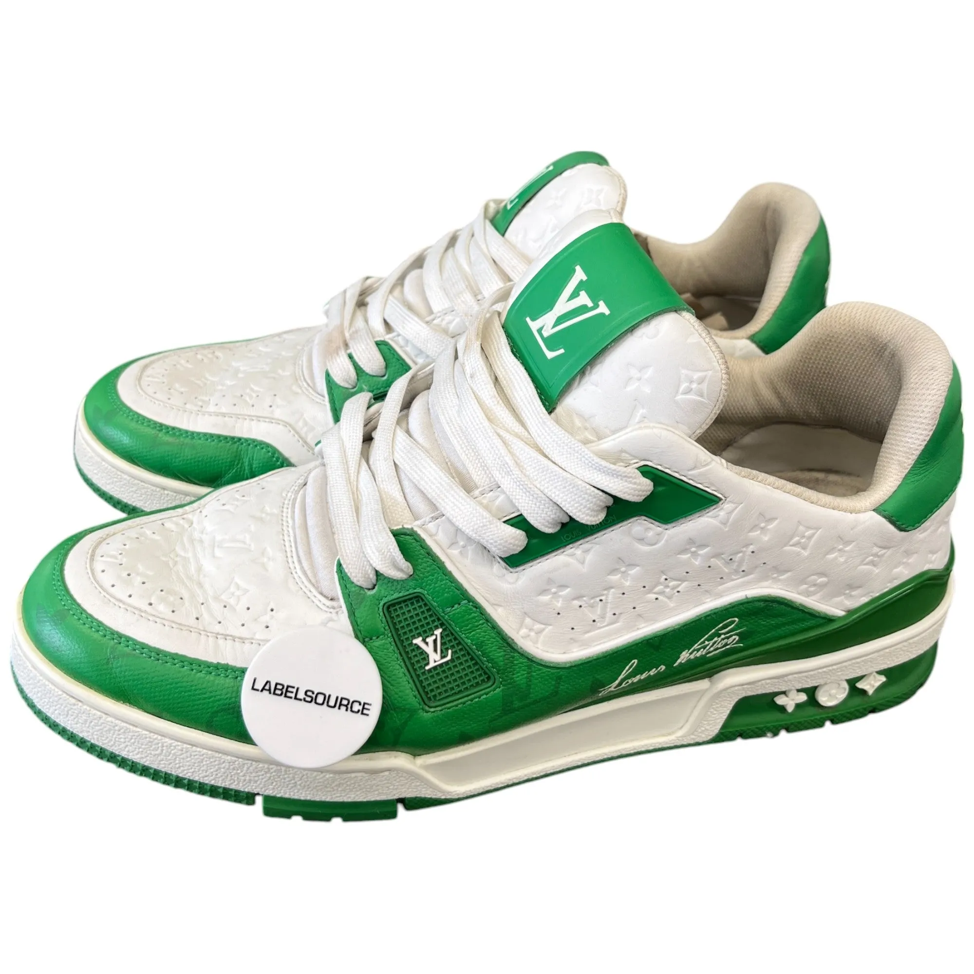 Men's Lv Monogram Low Trainers Green Size EU 43 / UK 9