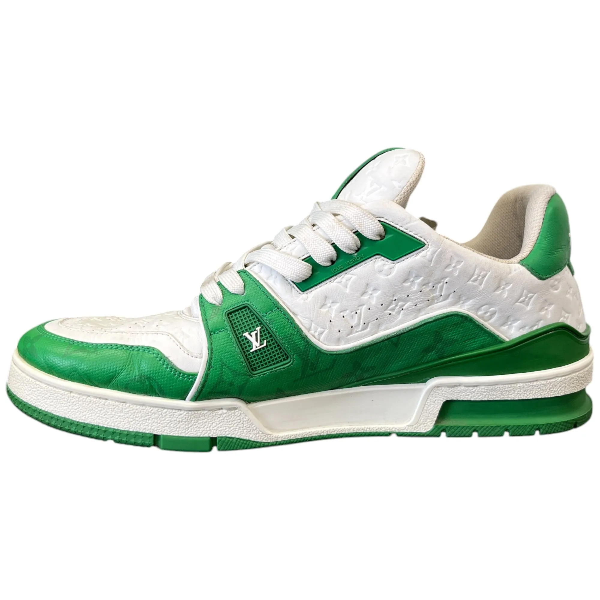 Men's Lv Monogram Low Trainers Green Size EU 43 / UK 9