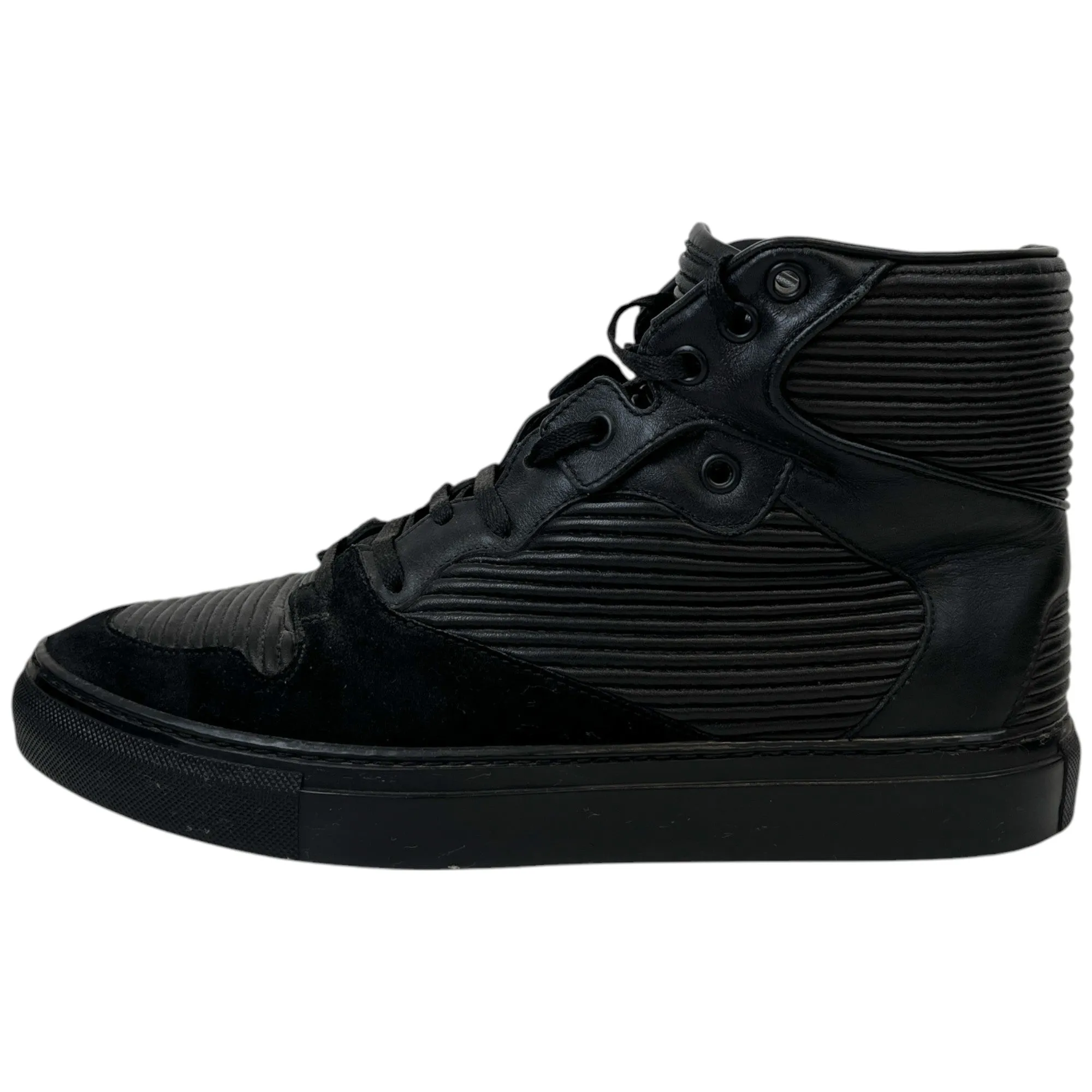 Men's Pleated High Trainers Black Size EU 39 / UK 5
