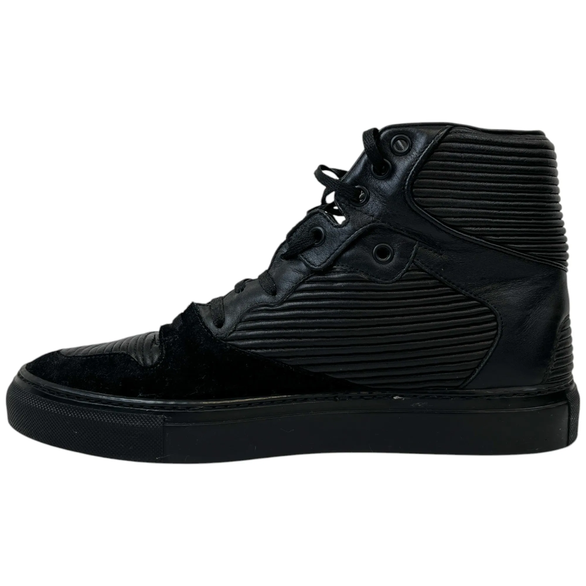 Men's Pleated High Trainers Black Size EU 39 / UK 5