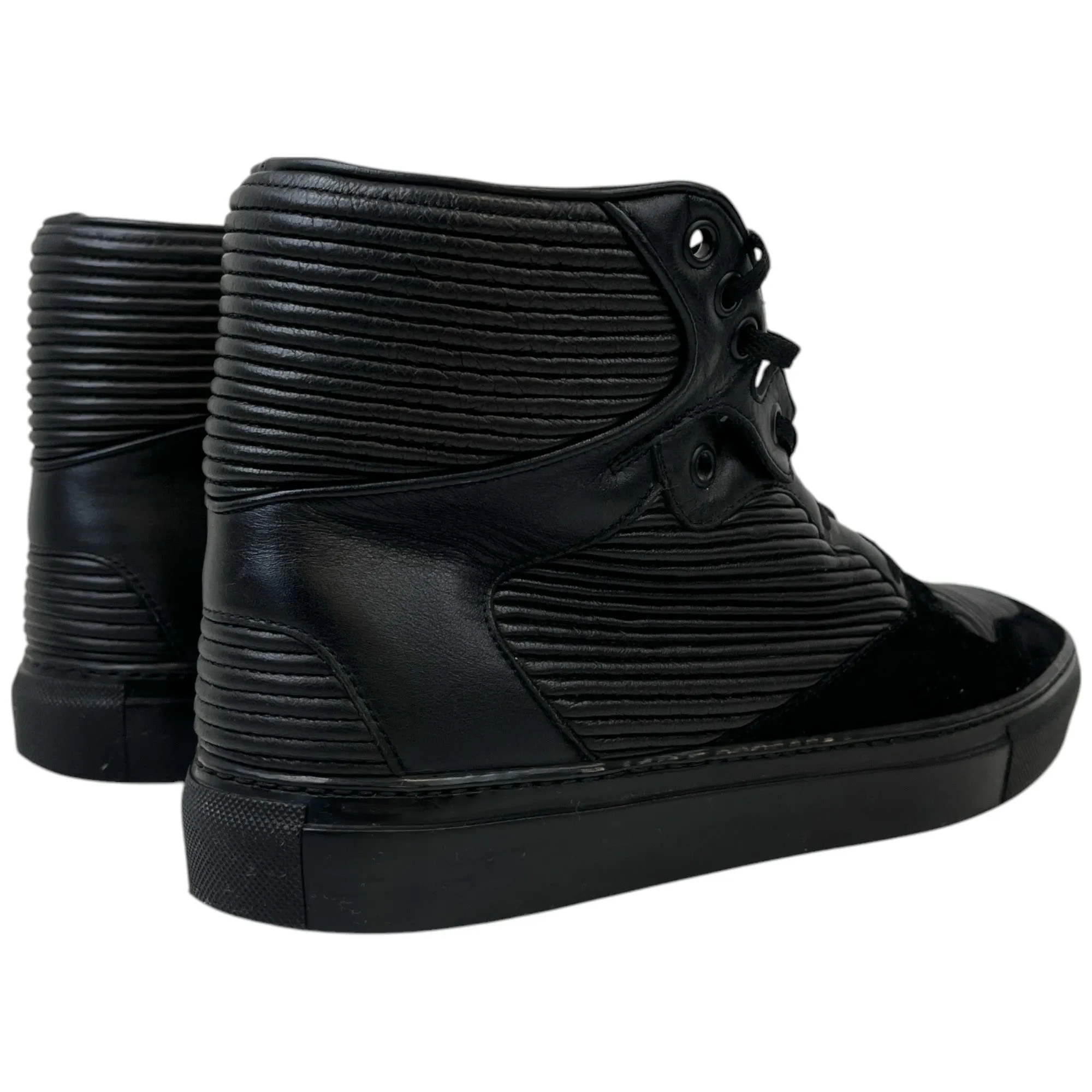 Men's Pleated High Trainers Black Size EU 39 / UK 5