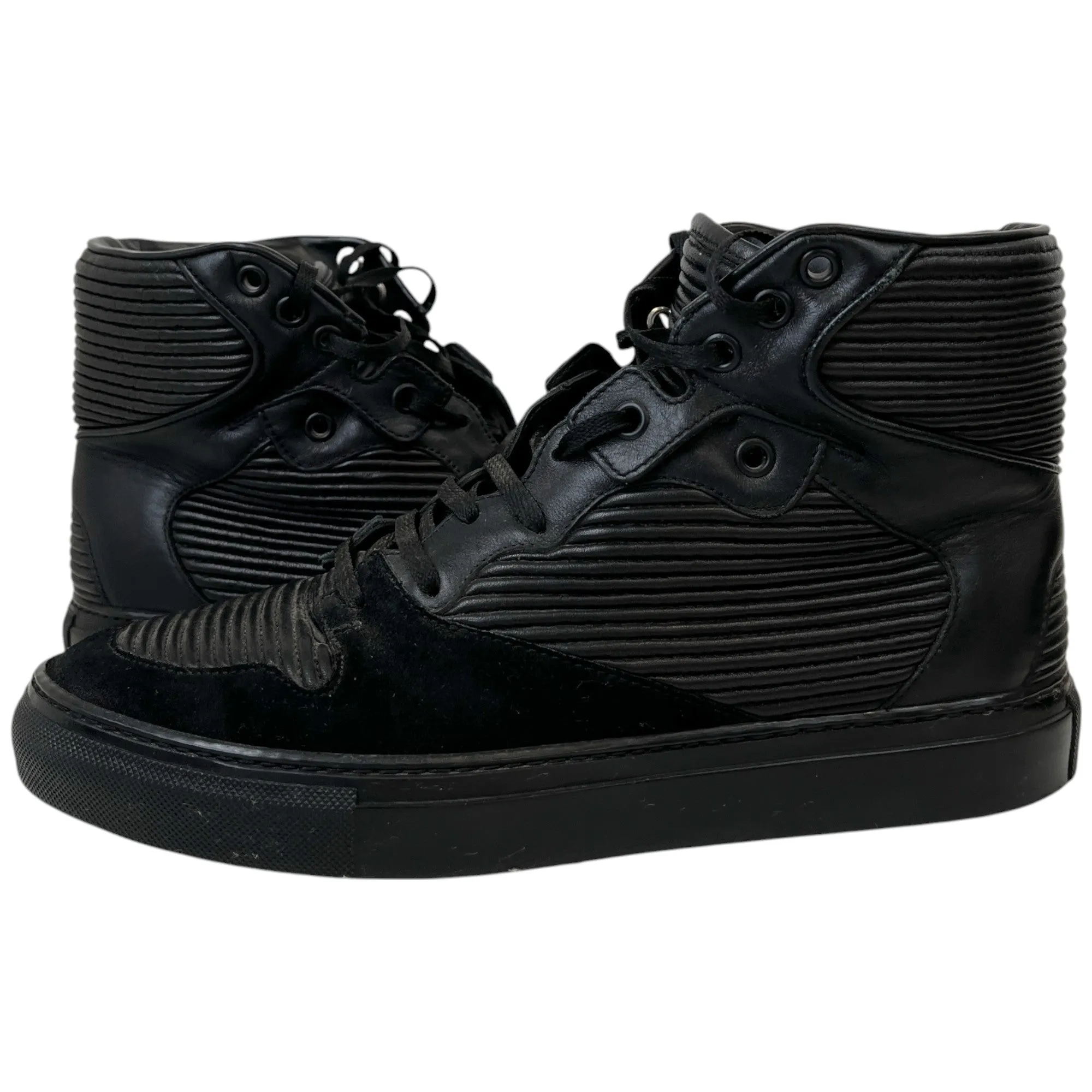 Men's Pleated High Trainers Black Size EU 39 / UK 5