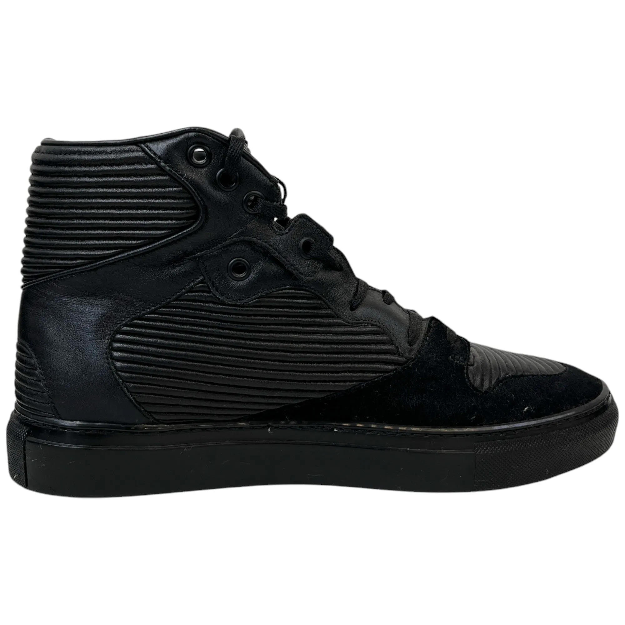 Men's Pleated High Trainers Black Size EU 39 / UK 5