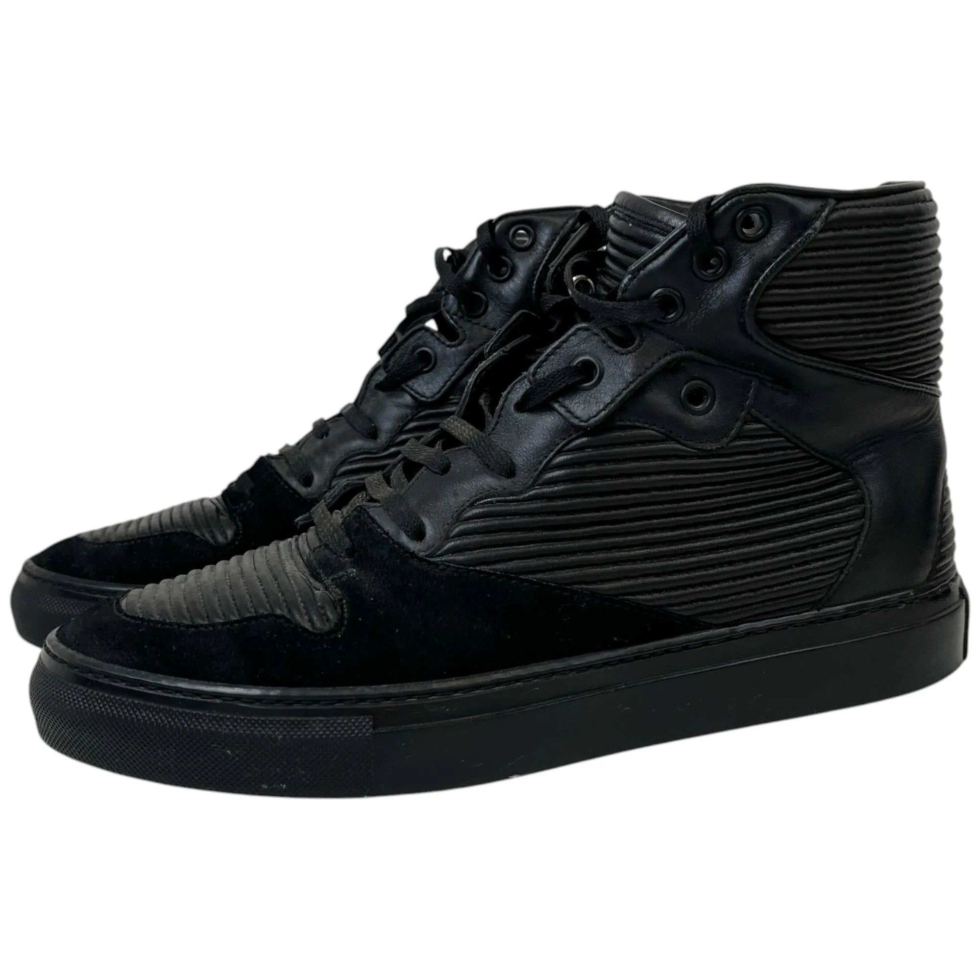 Men's Pleated High Trainers Black Size EU 39 / UK 5