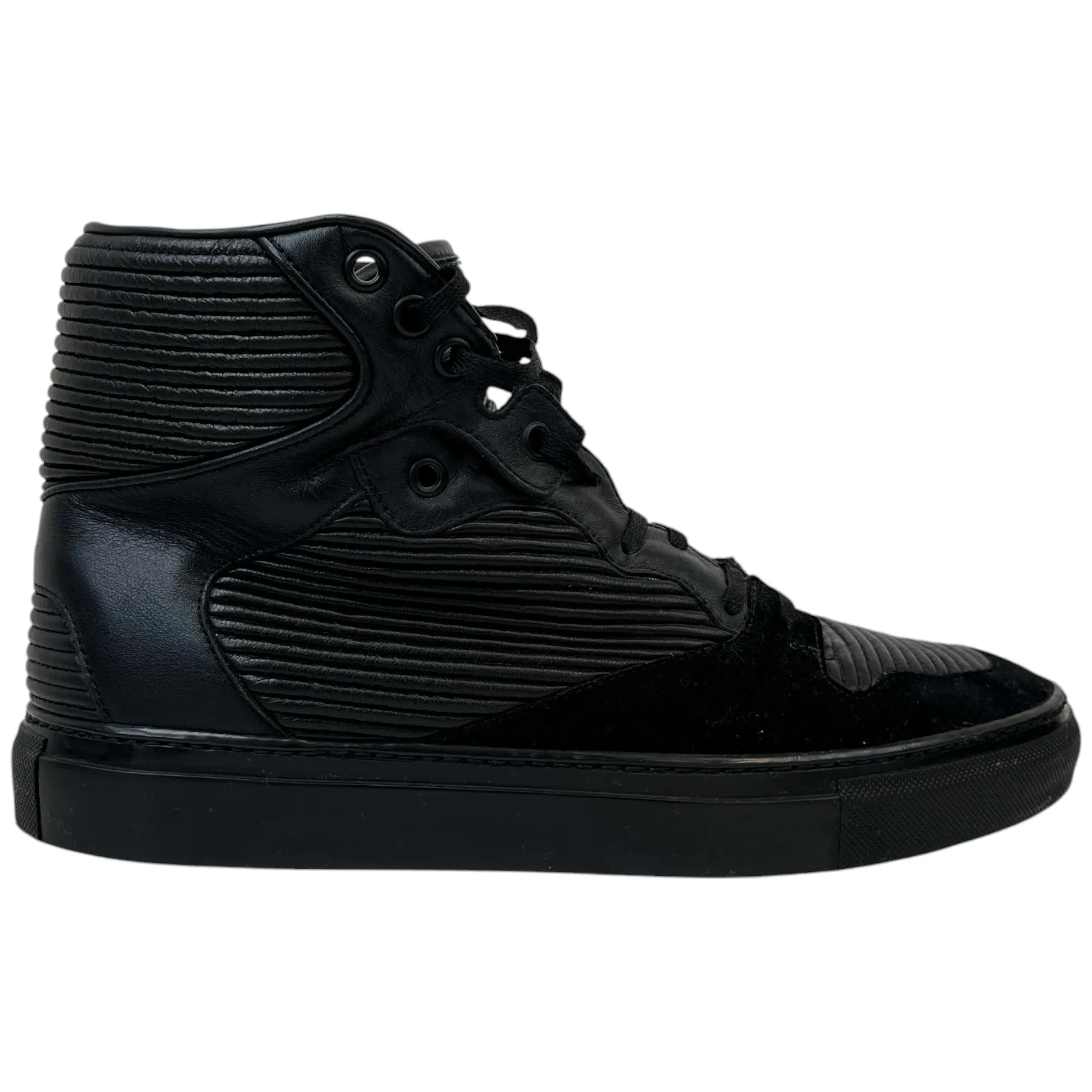 Men's Pleated High Trainers Black Size EU 39 / UK 5