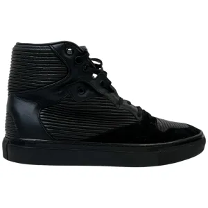 Men's Pleated High Trainers Black Size EU 39 / UK 5