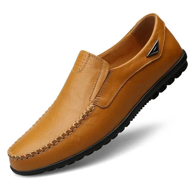 Men's Shoes - Genuine Leather Flats Breathable Casual Shoes