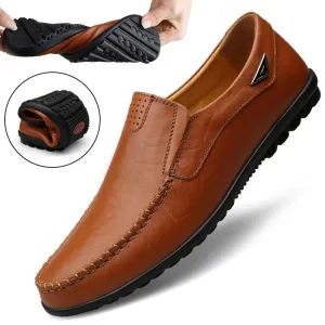 Men's Shoes - Genuine Leather Flats Breathable Casual Shoes