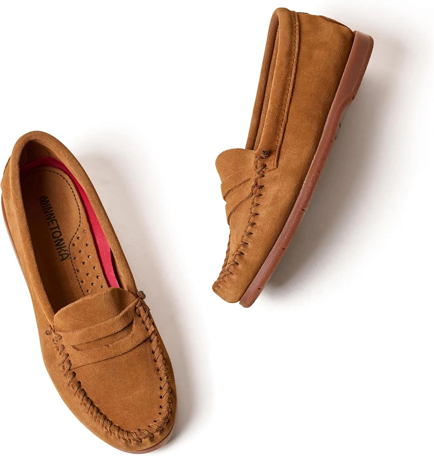 Minnetonka Mellony Penny  Women's Penny Loafer Design, Water and Stain Resistant, Genuine Suede, and Lightweight Sole