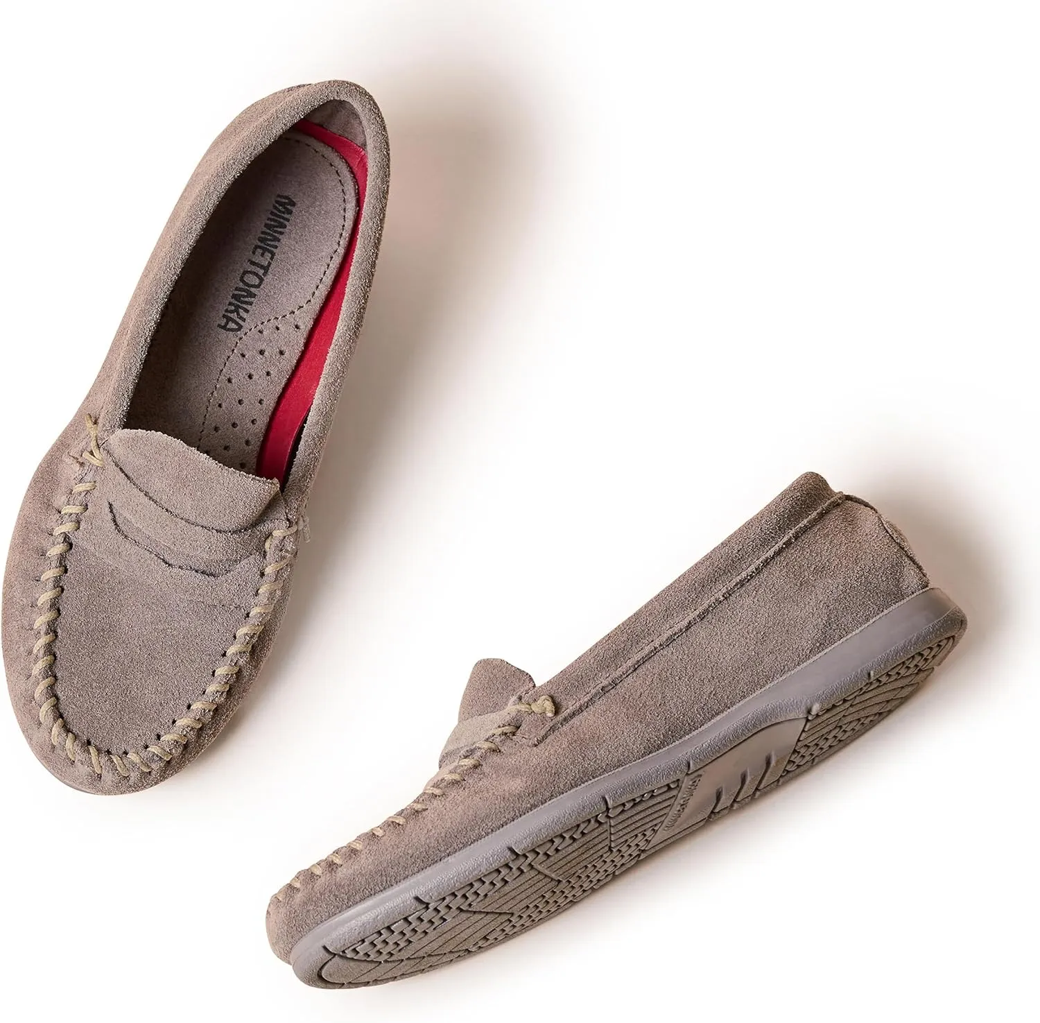 Minnetonka Mellony Penny  Women's Penny Loafer Design, Water and Stain Resistant, Genuine Suede, and Lightweight Sole