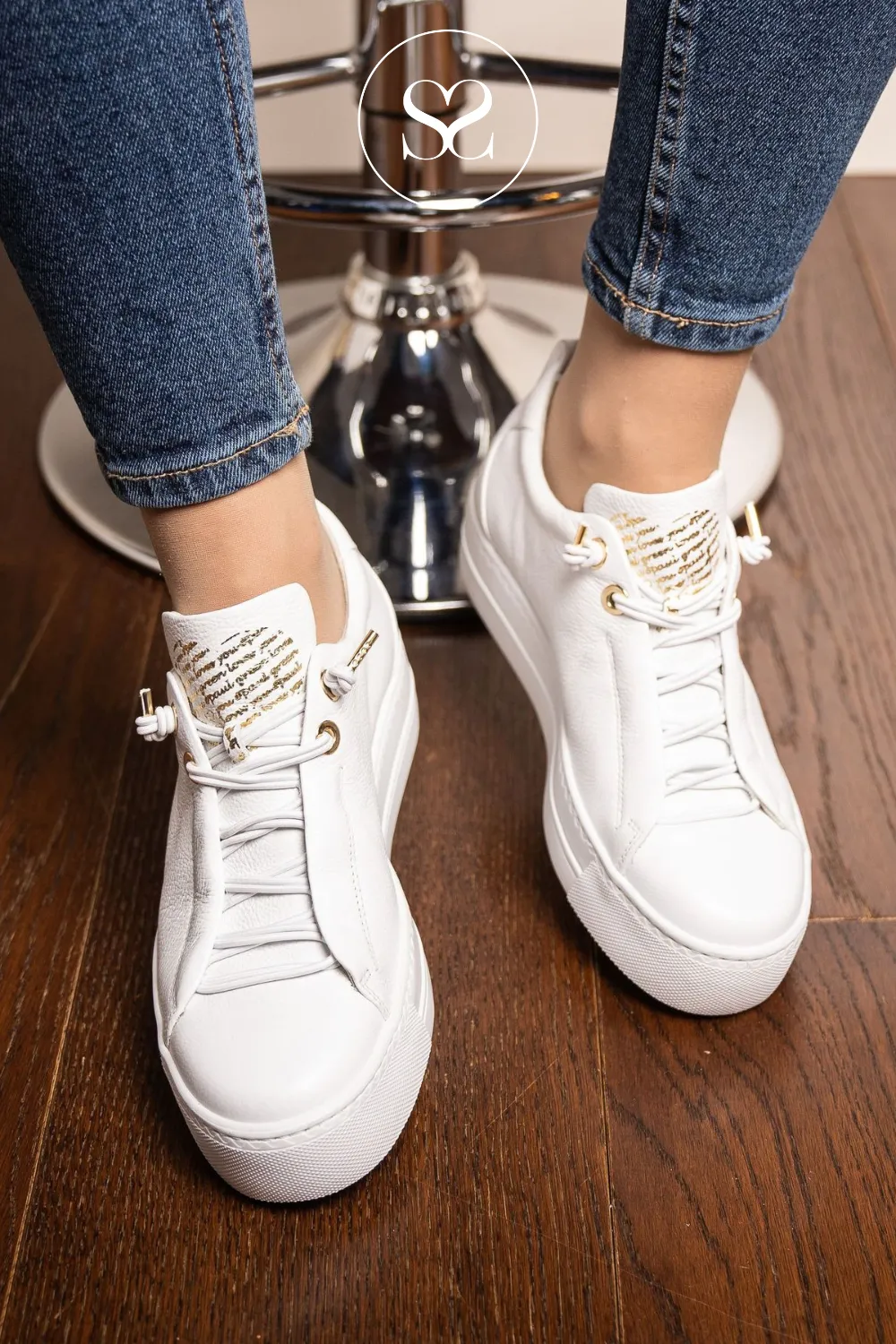 PAUL GREEN 5017-003 WHITE SLIP ON TRAINERS