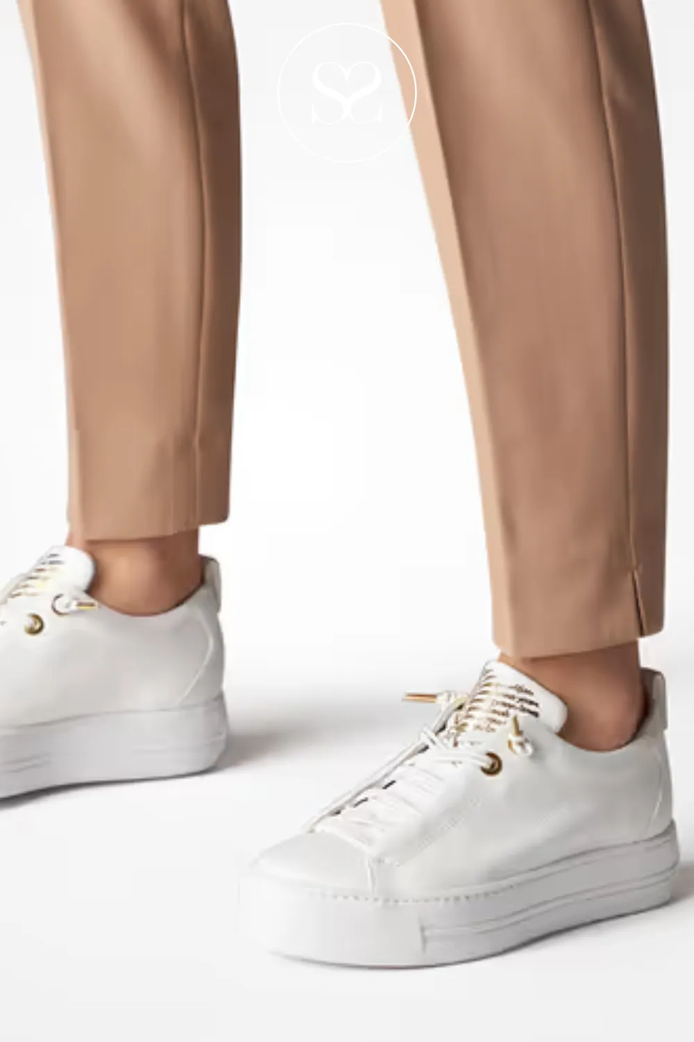 PAUL GREEN 5017-003 WHITE SLIP ON TRAINERS