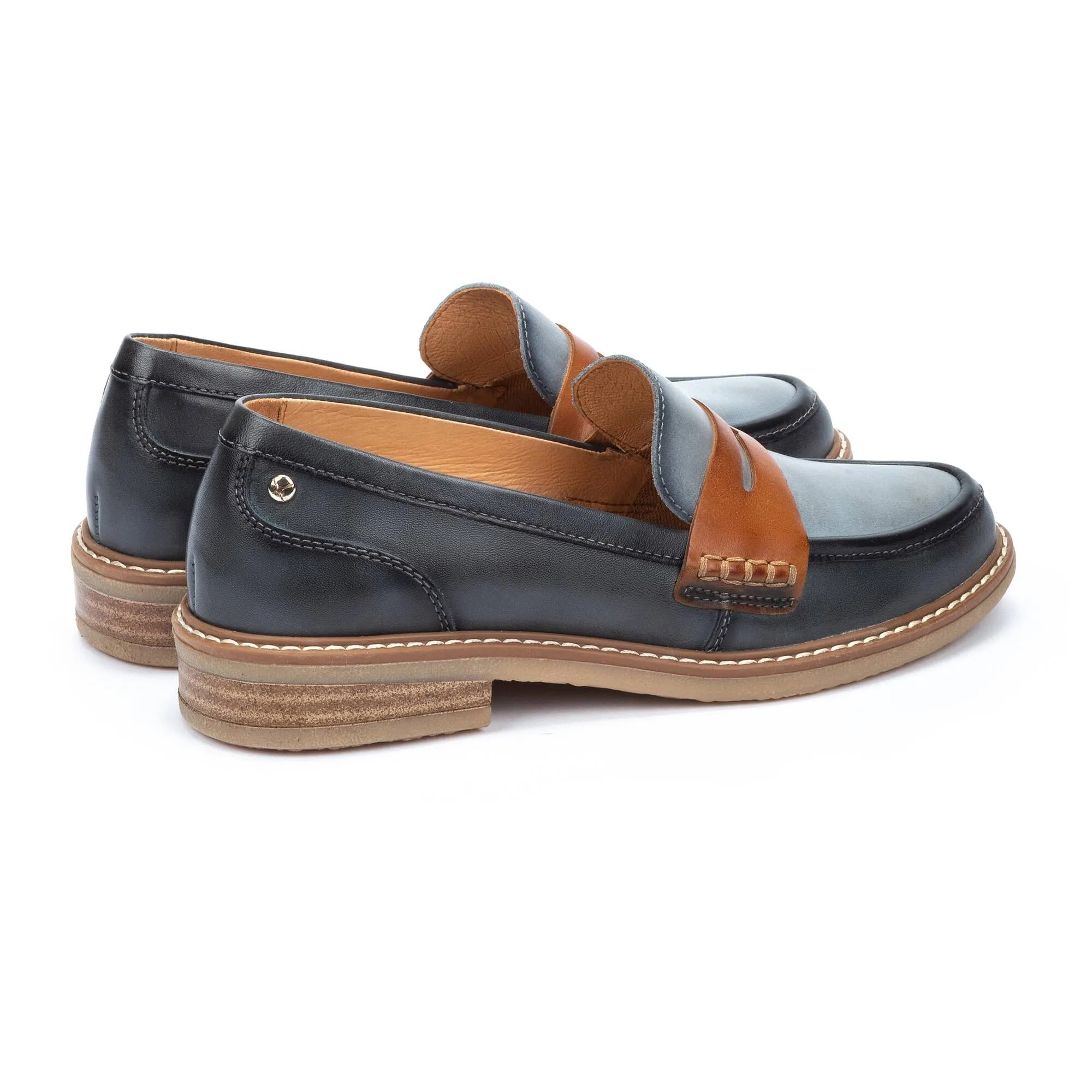 Pikolinos Women's Aldaya W8J-3541C3 Leather Loafer Shoes Ocean Blue
