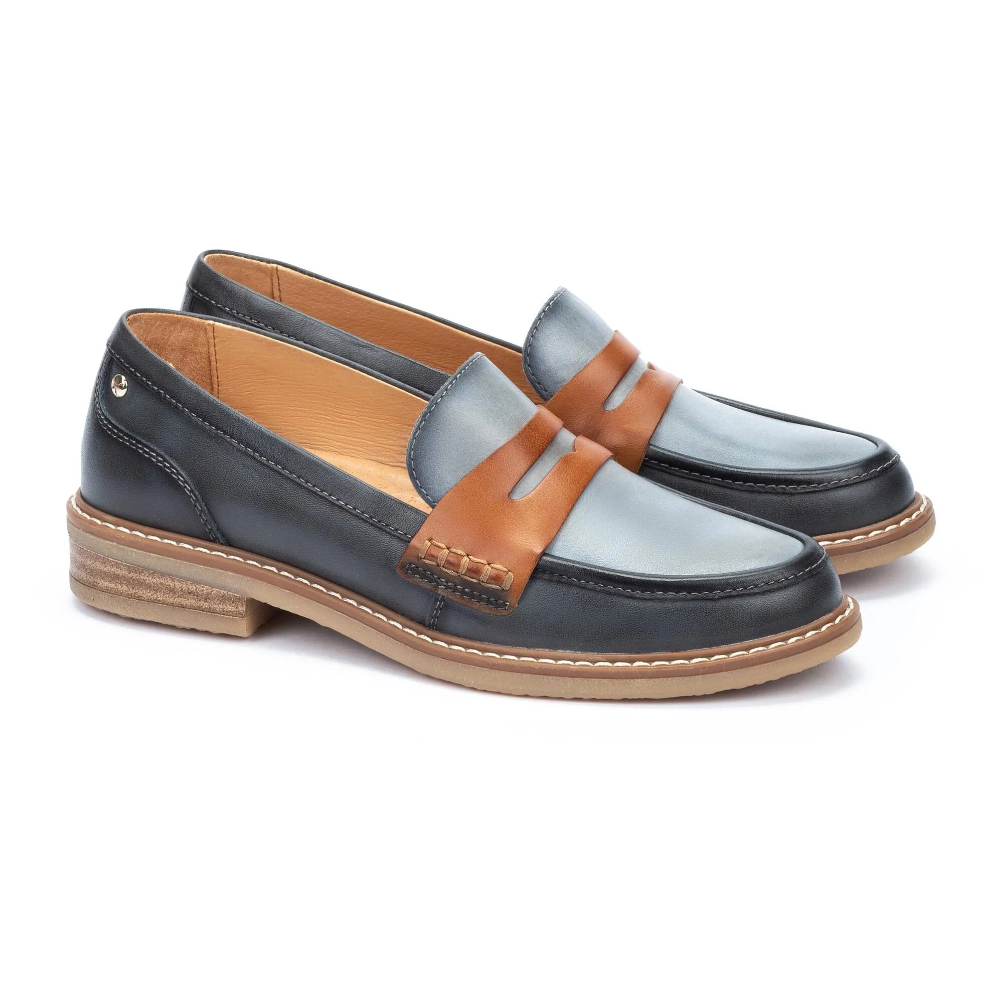 Pikolinos Women's Aldaya W8J-3541C3 Leather Loafer Shoes Ocean Blue