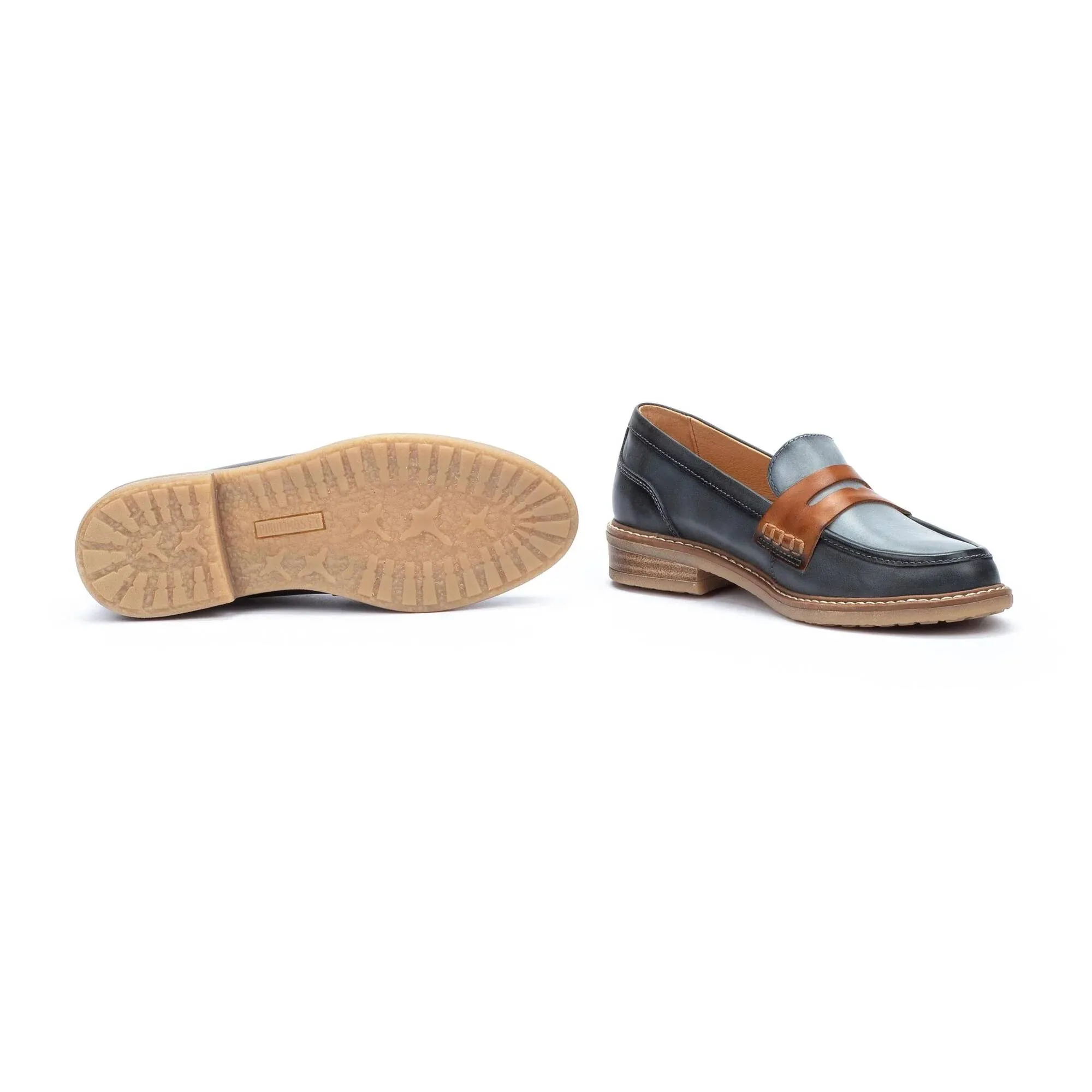 Pikolinos Women's Aldaya W8J-3541C3 Leather Loafer Shoes Ocean Blue
