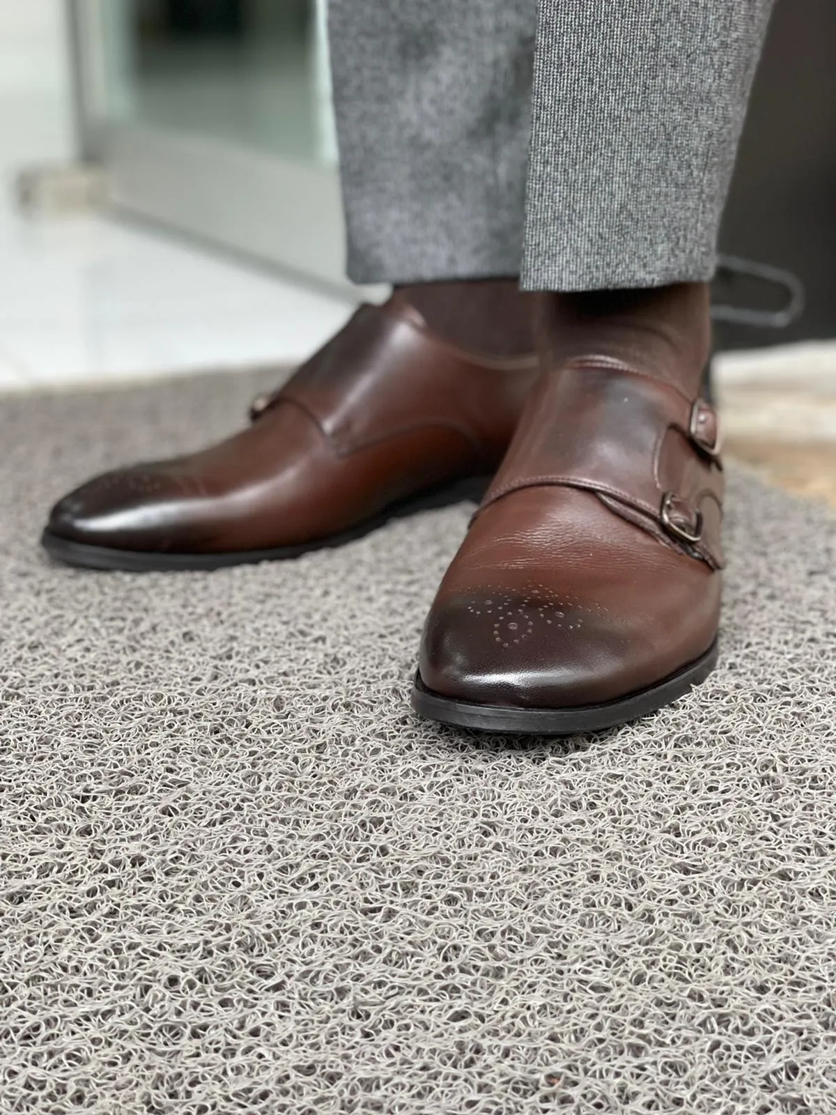 Reese Special Edition Double Buckled Brown Classic Leather Shoes