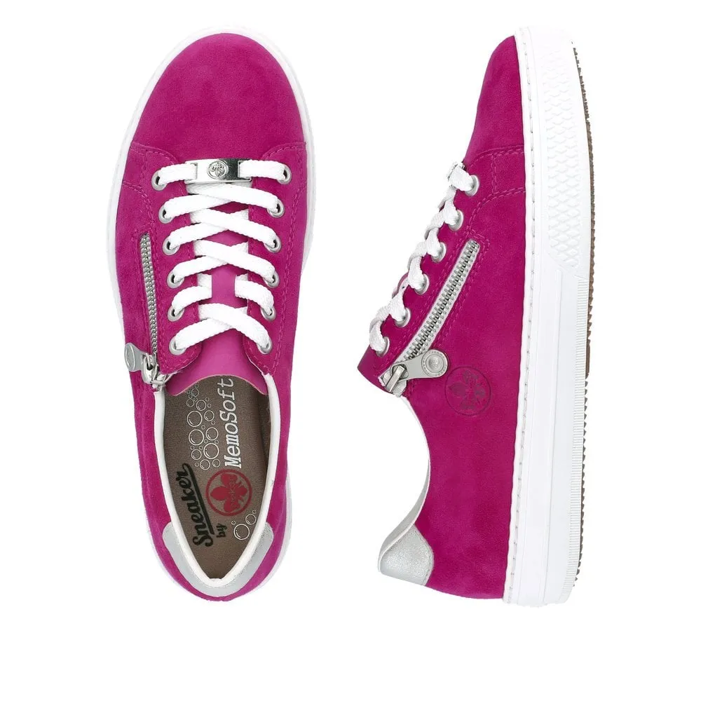 Rieker Trainers L591L Ladies Shoes Rose