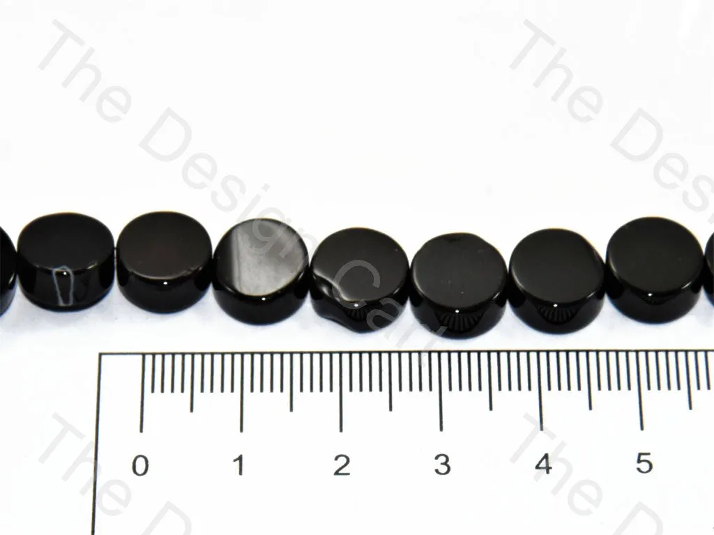 Round Flat Black Small Designer Beads
