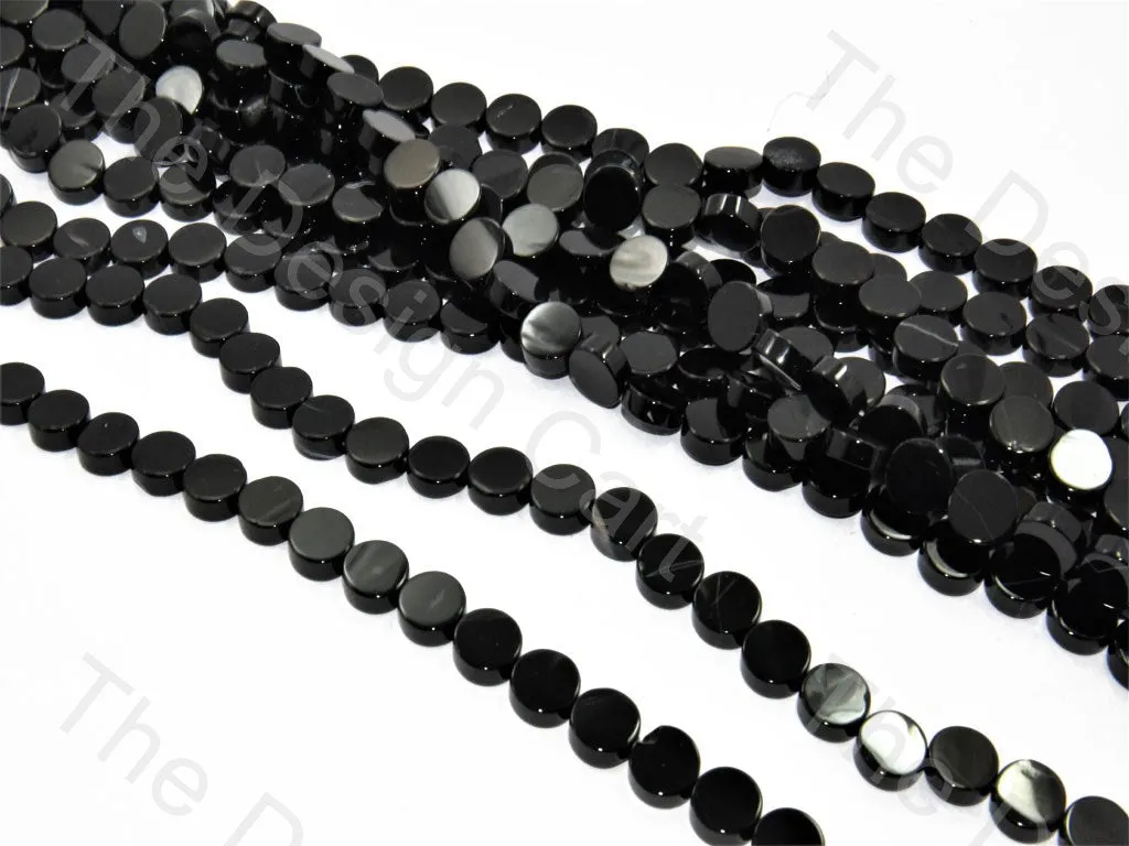 Round Flat Black Small Designer Beads