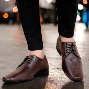 s Formal Derby Lace-Up Brown Shoes for Men