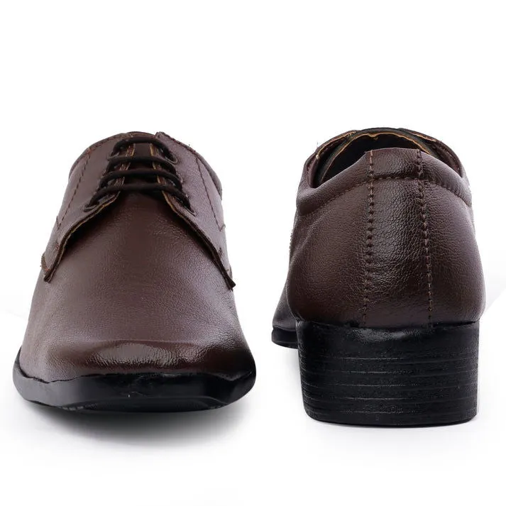s Formal Derby Lace-Up Brown Shoes for Men
