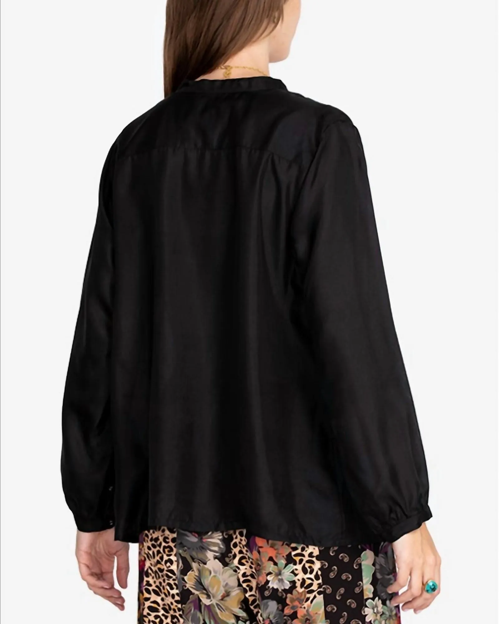 Shaki Silk Blouse in Black | Black