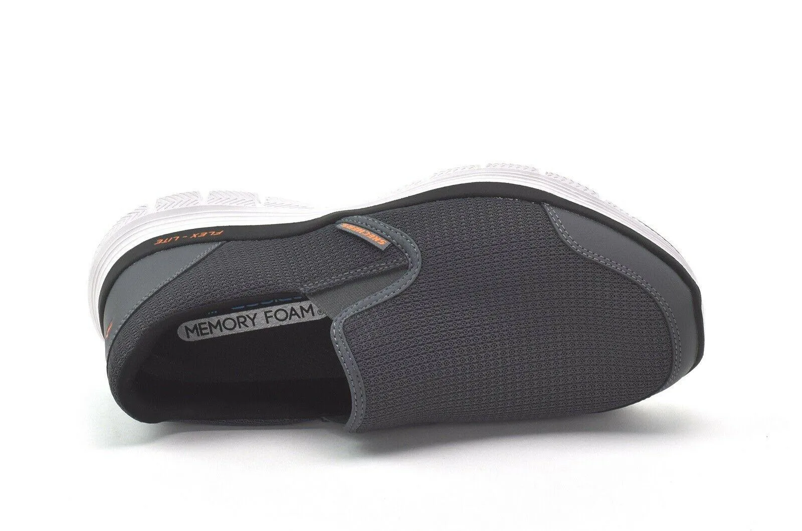 SKECHERS Men's Flex Advantage 4.0 Slip On Sneakers in Charcoal/Orange