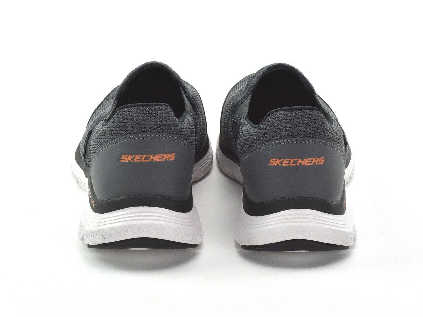 SKECHERS Men's Flex Advantage 4.0 Slip On Sneakers in Charcoal/Orange