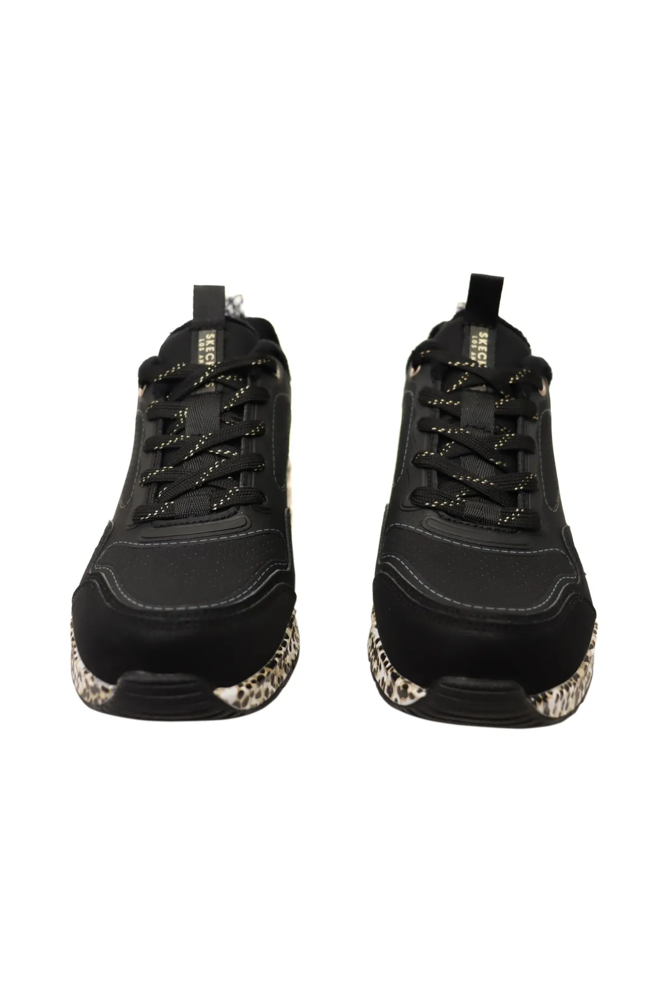 Skechers Uno Black Leopard Sneakers