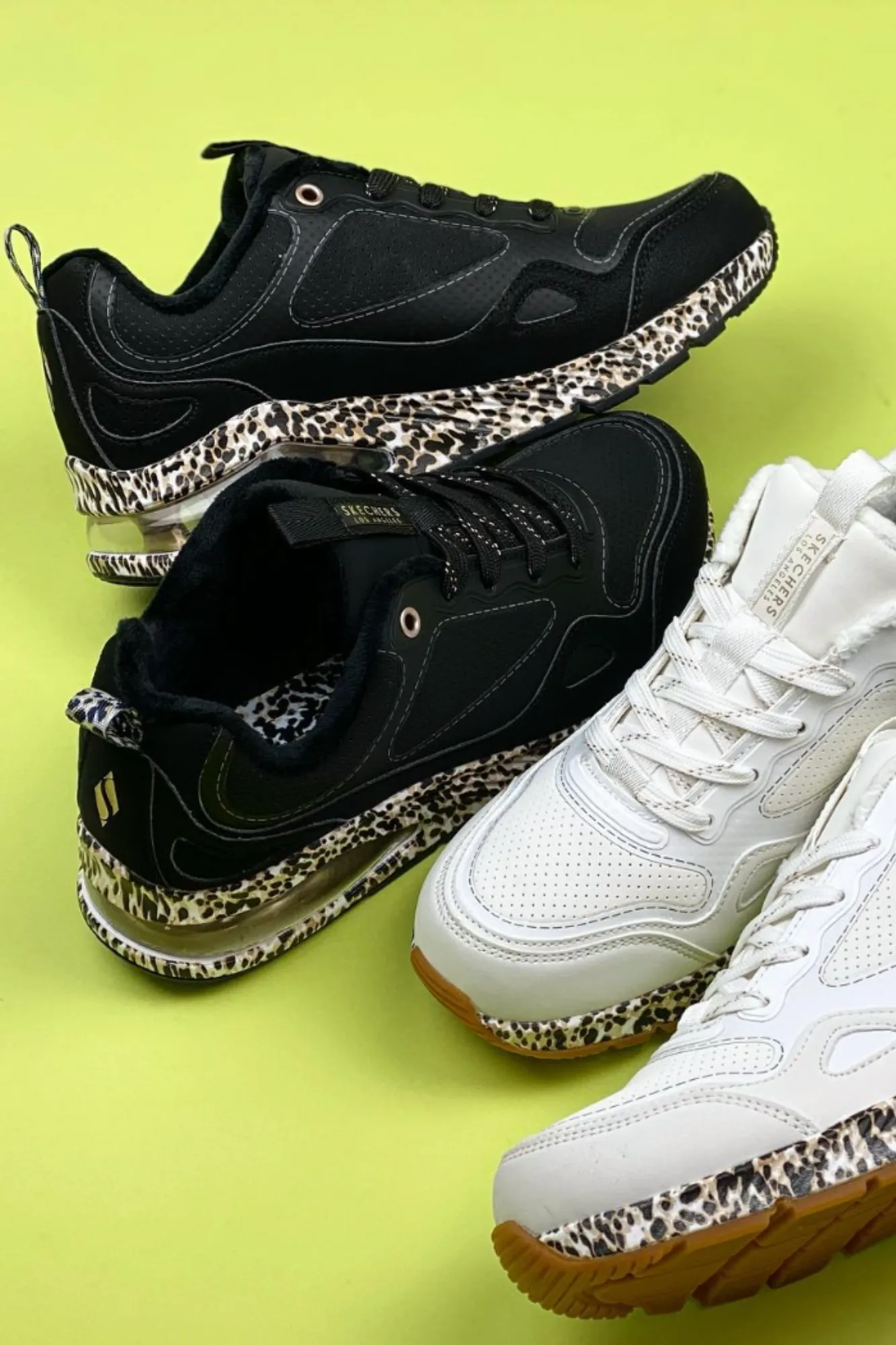 Skechers Uno Black Leopard Sneakers