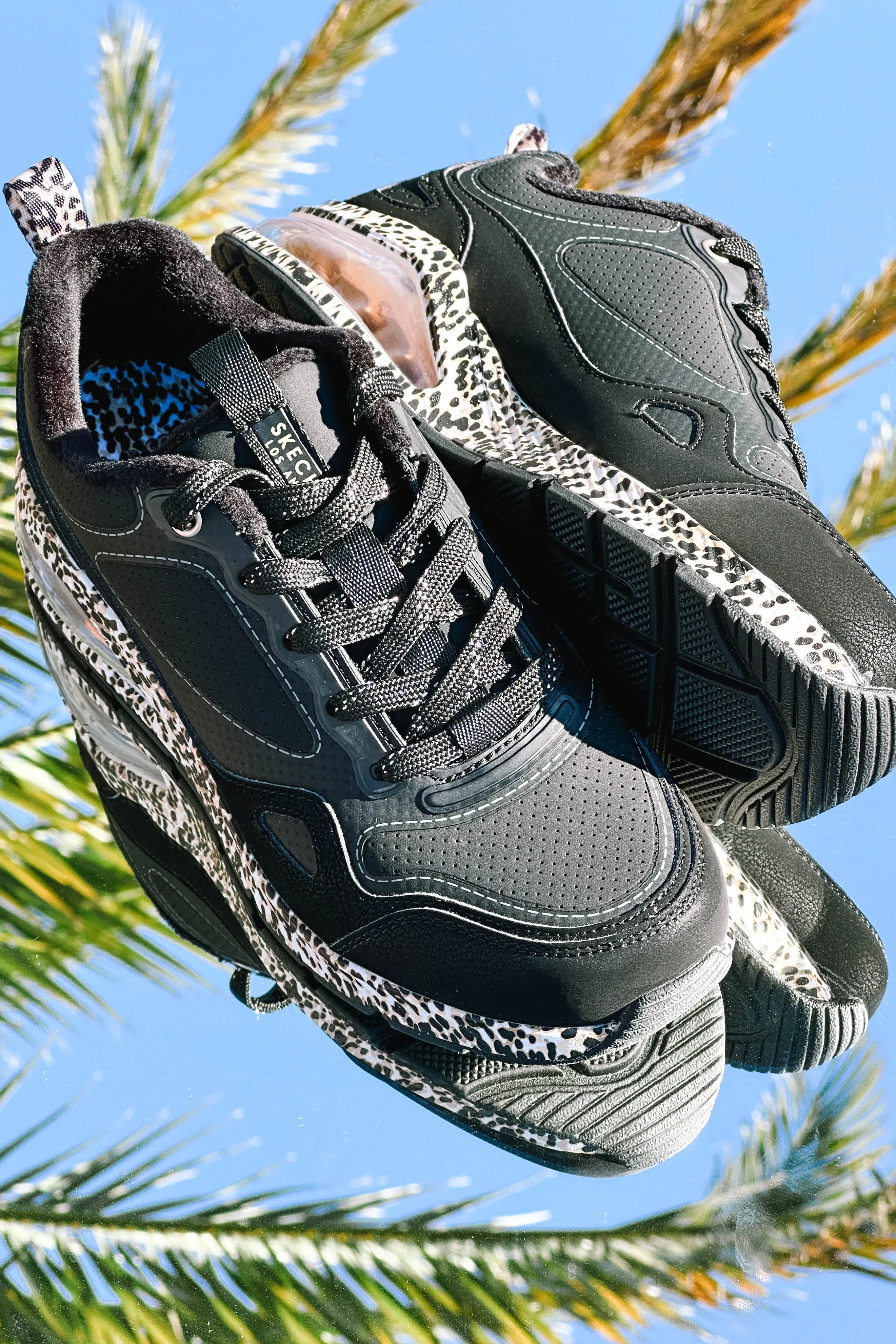 Skechers Uno Black Leopard Sneakers