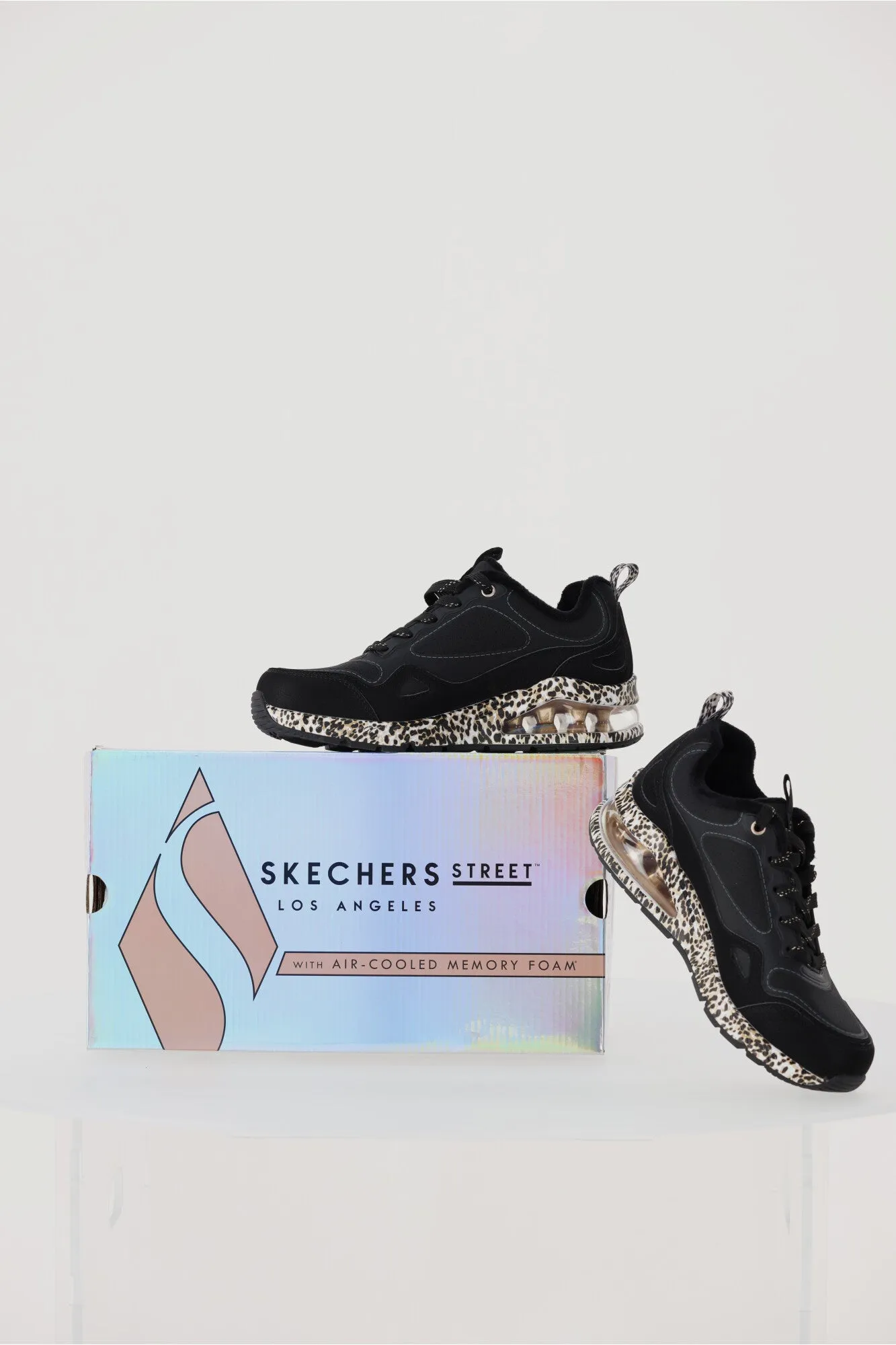 Skechers Uno Black Leopard Sneakers