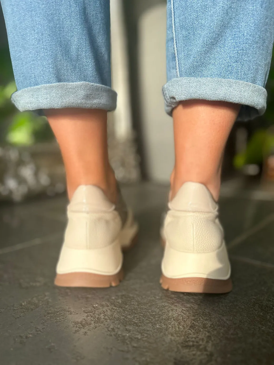 Stone Zip Front Trainers