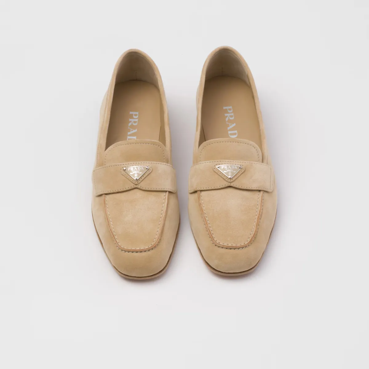 Suede loafers Ecru