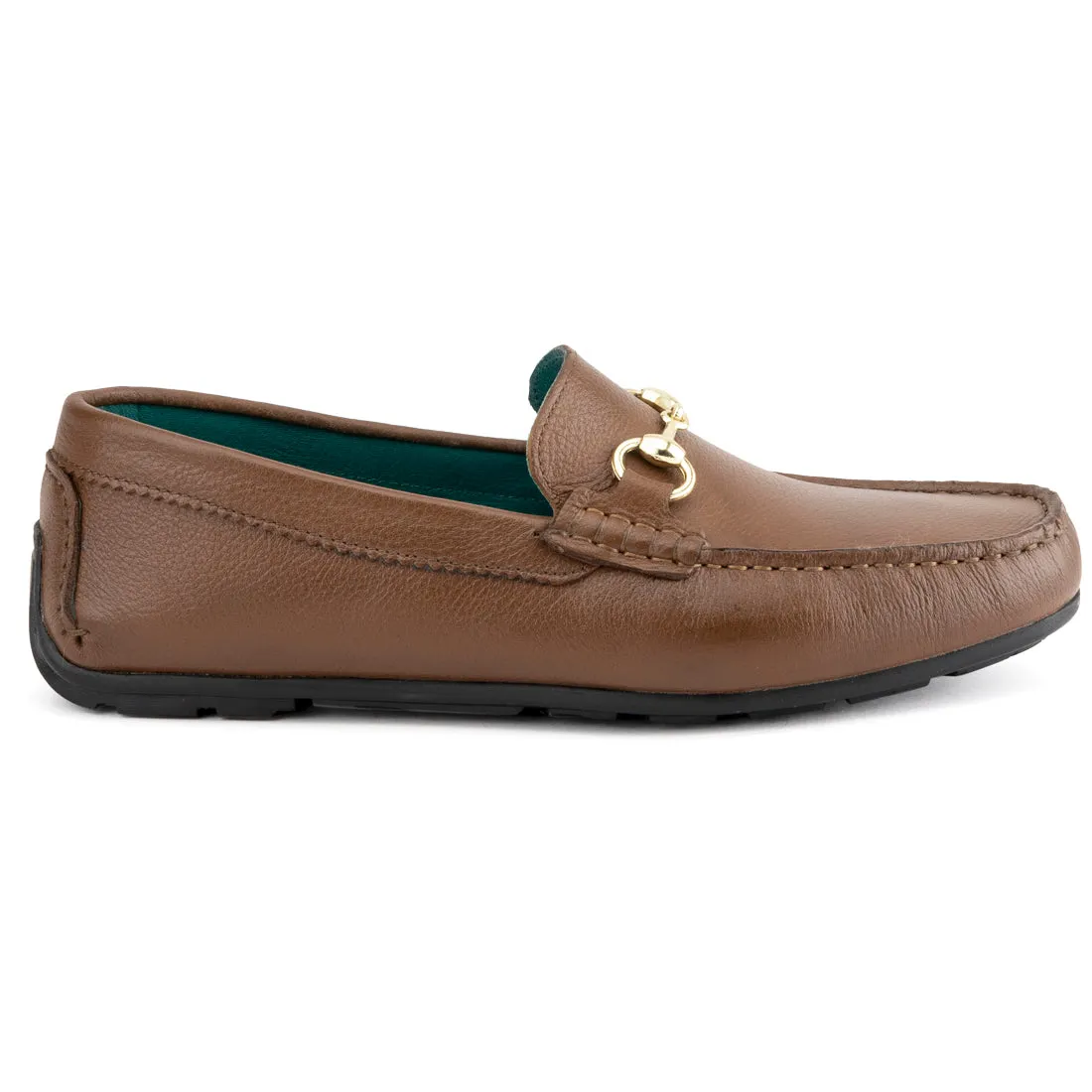Tan Milled Classic Buckle Loafers