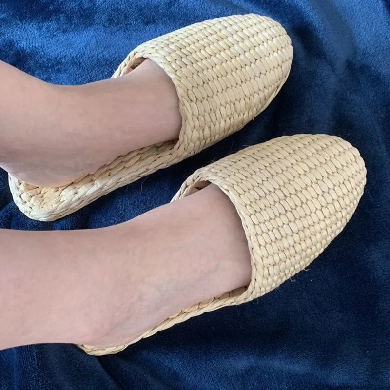 Top Quality Slip on Straw Summer Women's Slipper Slides