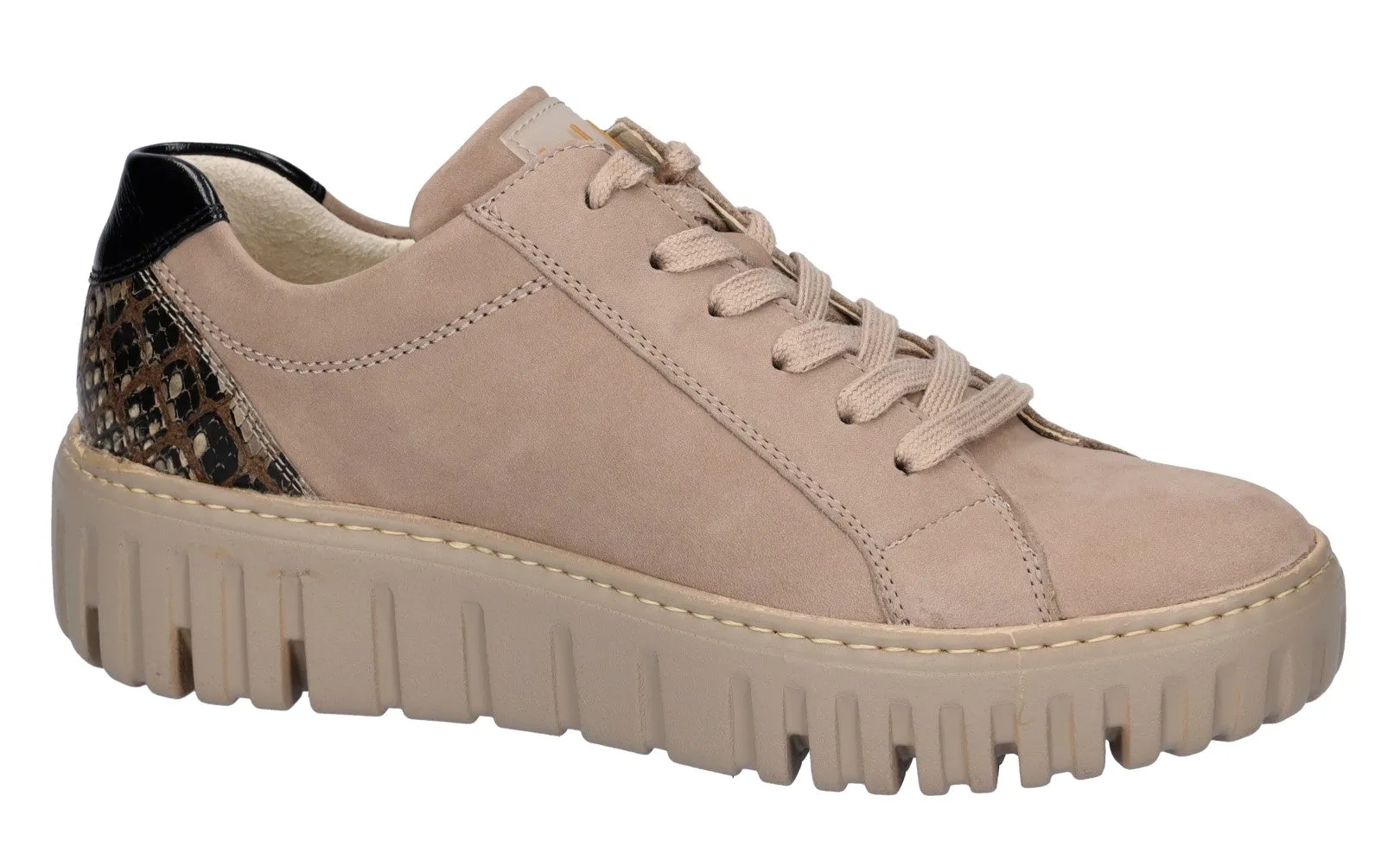 Waldlaufer Livia Ladies Zip Side Lace Up Sneaker
